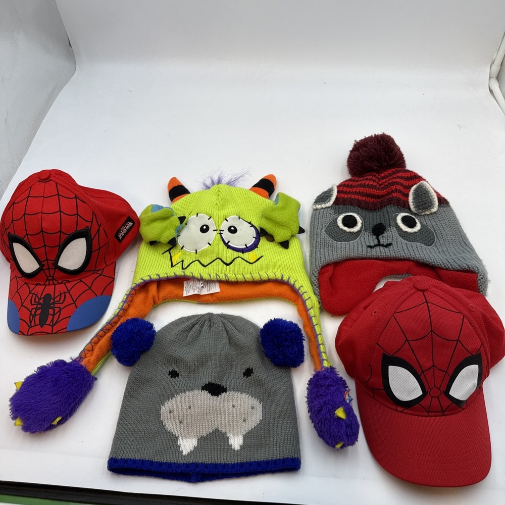 CAP HAT COSTUME‎ BEANIES CHILD BOYS Girls Winter Pom Pom one size LOT (5)